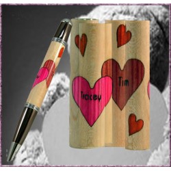Double Hearts Inlay Pen