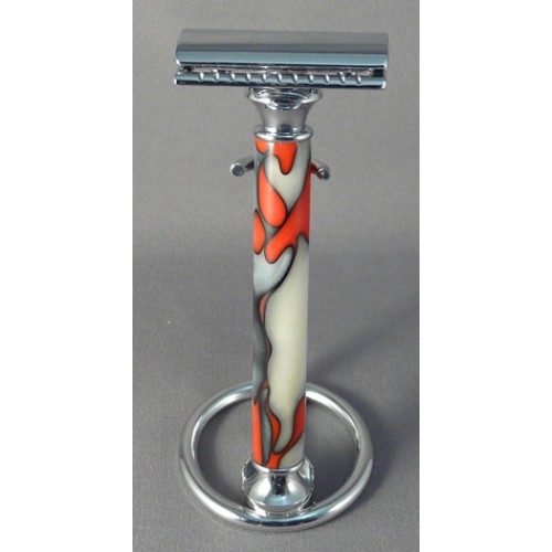 Hot Fire and Cold Ice Acrylic Safety Razor Handle